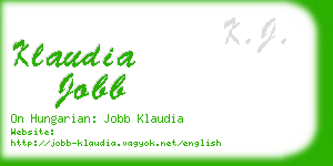 klaudia jobb business card